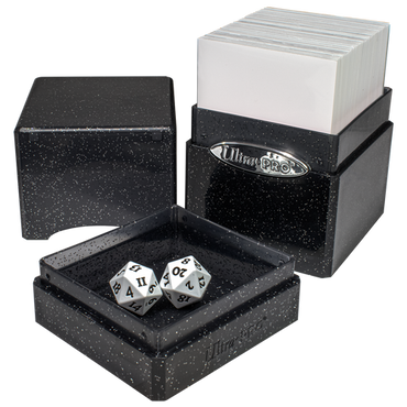 Glitter Satin Tower Deck Box - Black