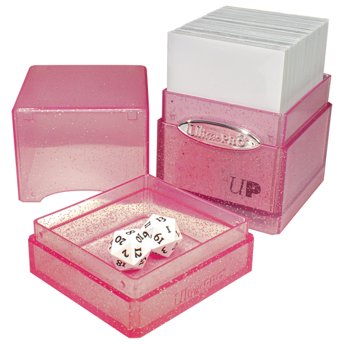 Glitter Satin Tower Deck Box - Pink