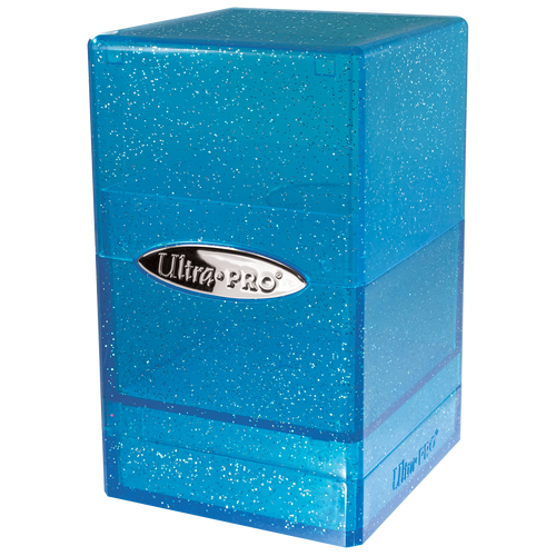 Glitter Satin Tower Deck Box - Blue