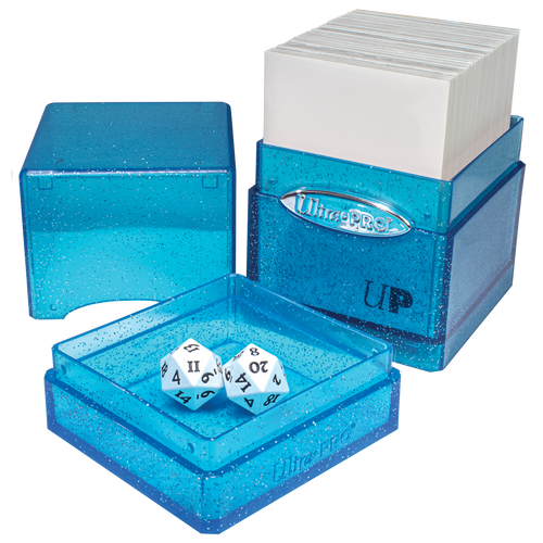 Glitter Satin Tower Deck Box - Blue