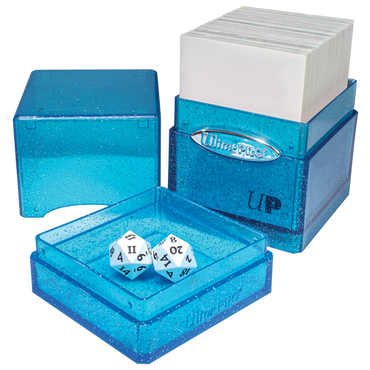 Glitter Satin Tower Deck Box - Blue