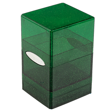 Glitter Satin Tower Deck Box - Green