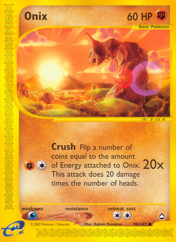 Pokemon Aquapolis Common Onix #98 Pokemon Aquapolis Common Onix #98