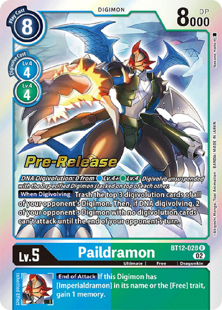 Paildramon [BT12-028] [Across Time Pre-Release Cards]