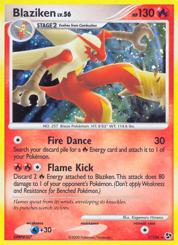 blaziken holographic card Pokemon Diamond & Pearl Great Encounters Rare Blaziken #1