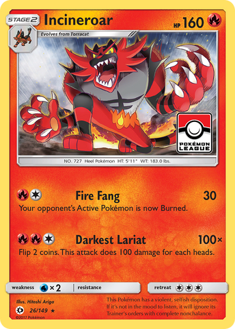 Incineroar (26/149) [Sun & Moon: Base Set]