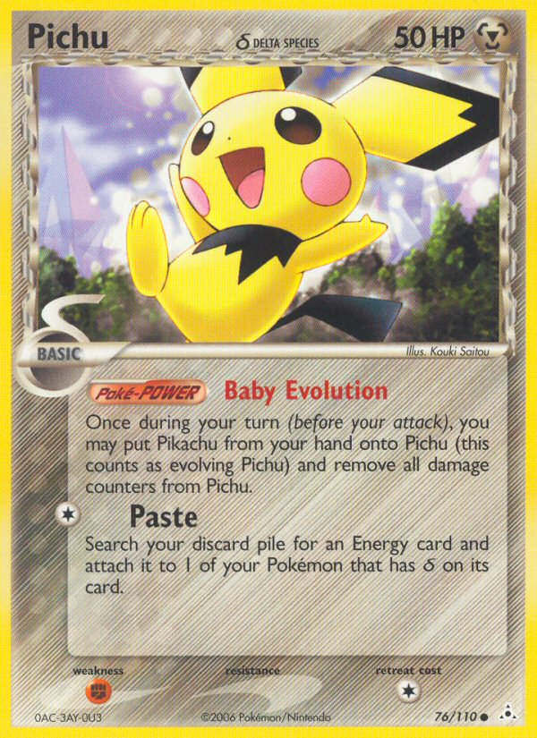 Pichu (76/110) (Delta Species) [EX: Holon Phantoms] Moderately Played