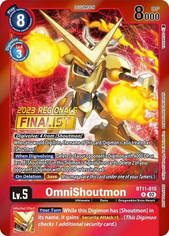 OmniShoutmon [BT11-015] (2023 Regionals Finalist) [Dimensional Phase Promos]