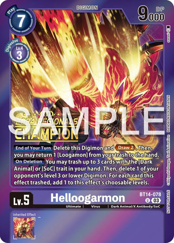 Helloogarmon [BT14-078] (2024 Regionals Champion) [Blast Ace Promos]