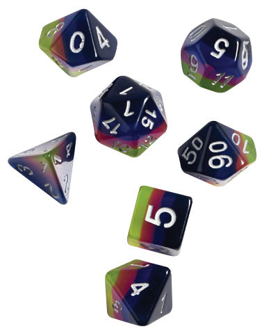 RPG Dice Set (7): Pink Green Blue