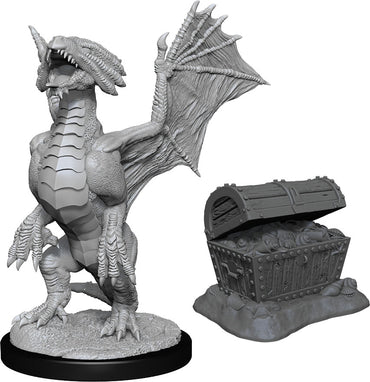 Dungeons & Dragons: Nolzur's Marvelous Unpainted Miniatures - W13 Bronze Dragon Wyrmling & Pile of Sea found Treasure