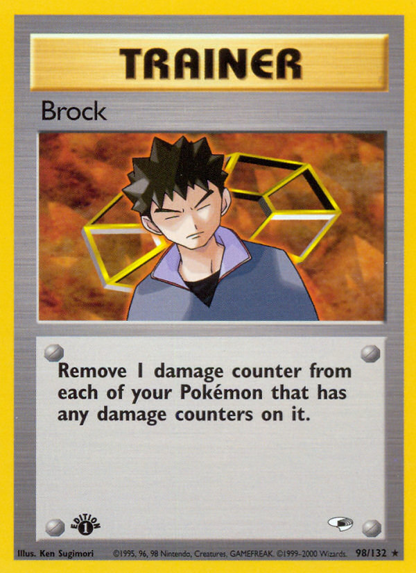 first edition pokemon trainer cards Brock (98/132) - Gym Heroes 1st Edition