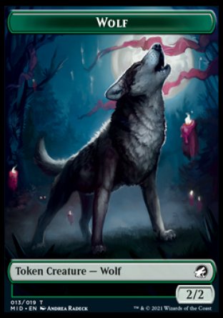 Wolf // Elemental Double-Sided Token [Innistrad: Midnight Hunt Tokens]