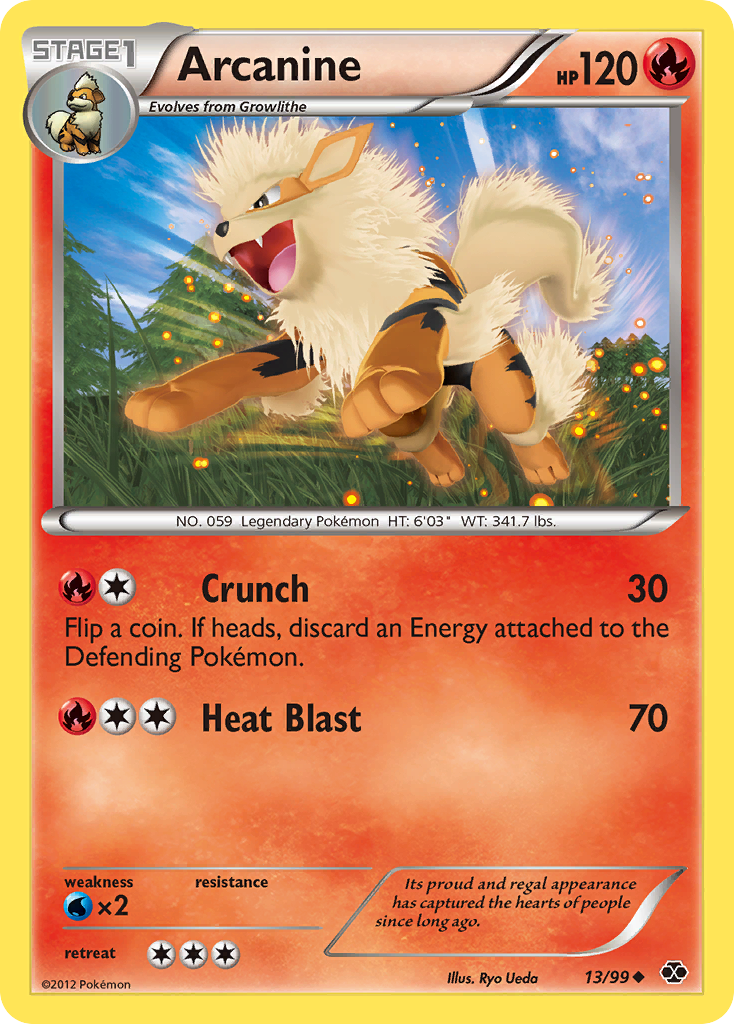 arcanine v pokemon card value Arcanine (13/99) [Black & White: Next Destinies]