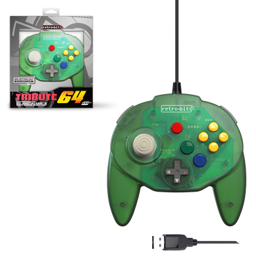 Retro-Bit Tribute 64 USB Controller Green