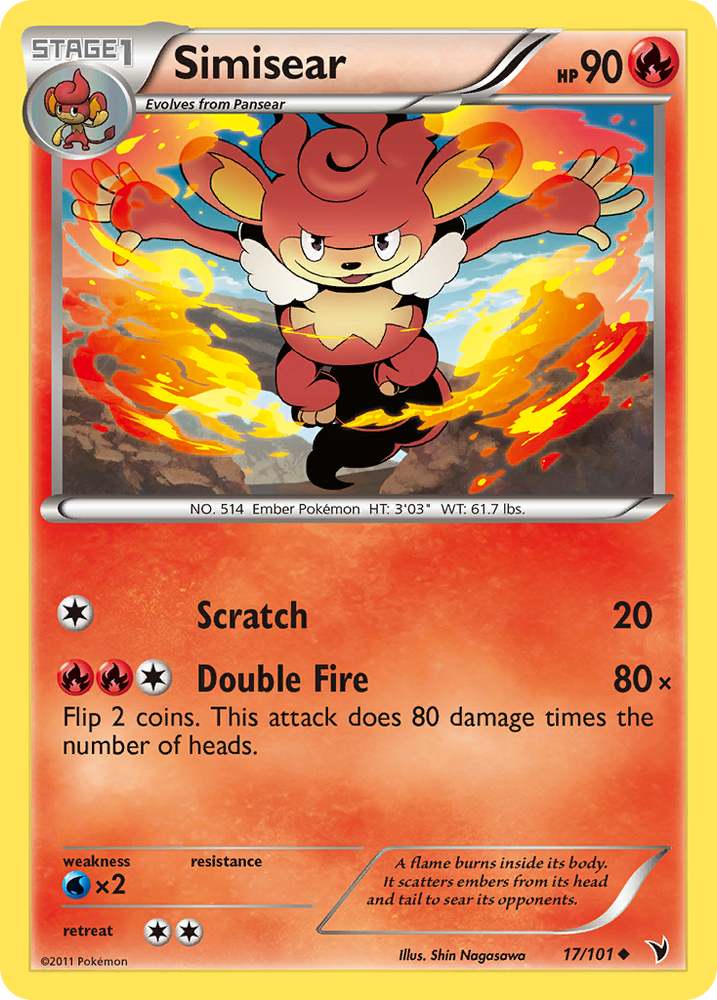 simisear v pokemon card value Simisear (17/101) [Black & White: Noble Victories]
