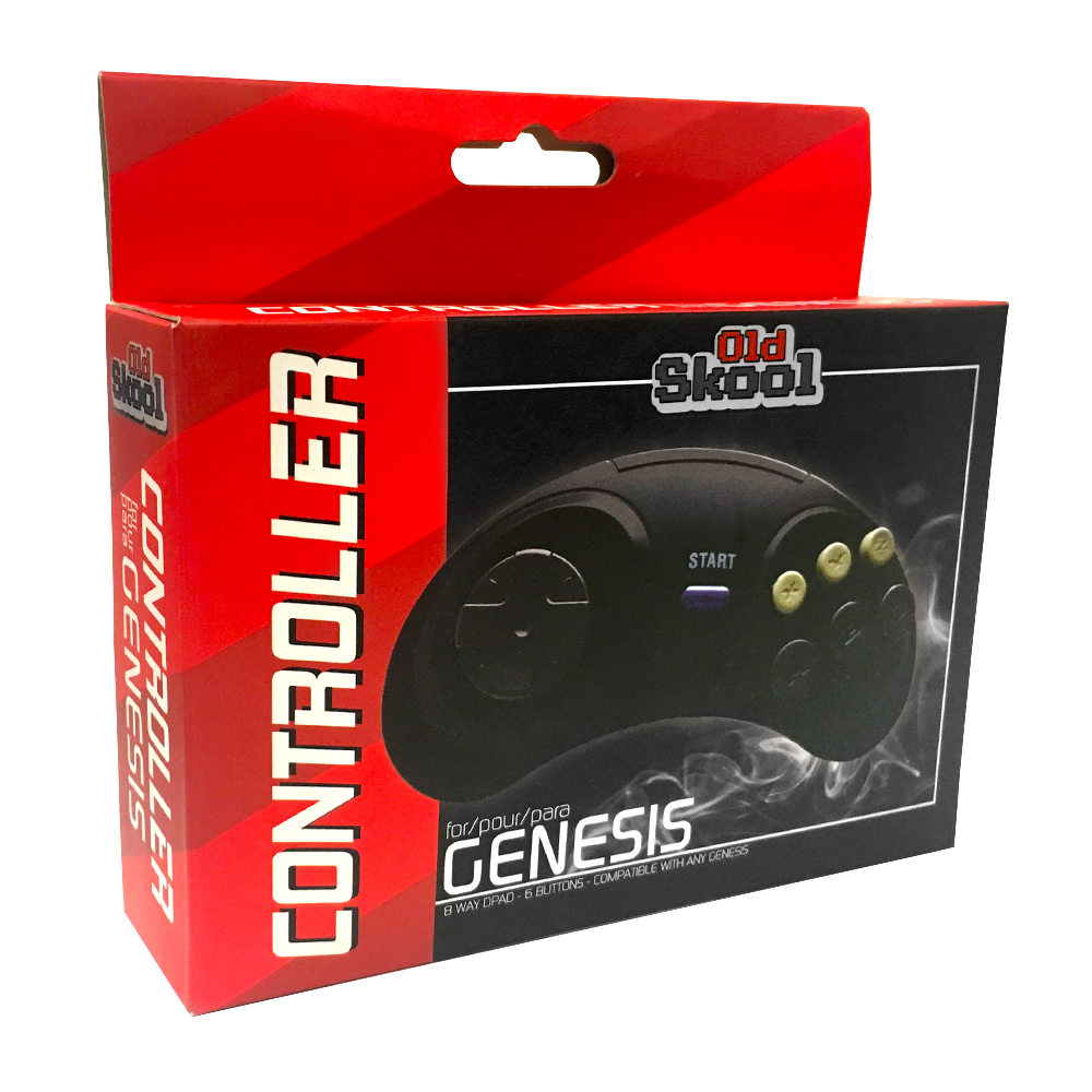 SEGA GENESIS CONTROLLER - 6-BUTTON GAME PAD - BLACK