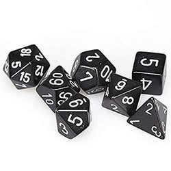 Chessex Opaque Black/White 7 Die Set