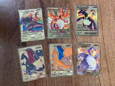 Charizard Gold V DX VMAX Pokemon Gold Metal Card 6Pack