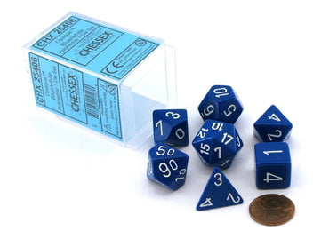 Chessex Opaque Blue/White 7 Die Set